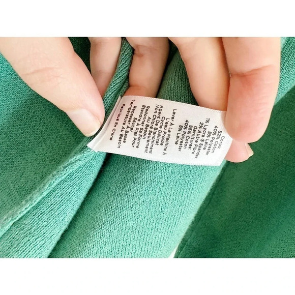 Talbots Green Open Front Cardigan Size Medium Petite - Picture 7 of 7